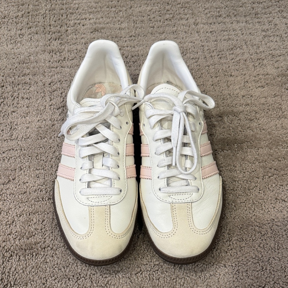 Adidas Samba OG Sneakers - EUC Size 8 Cream/Pink